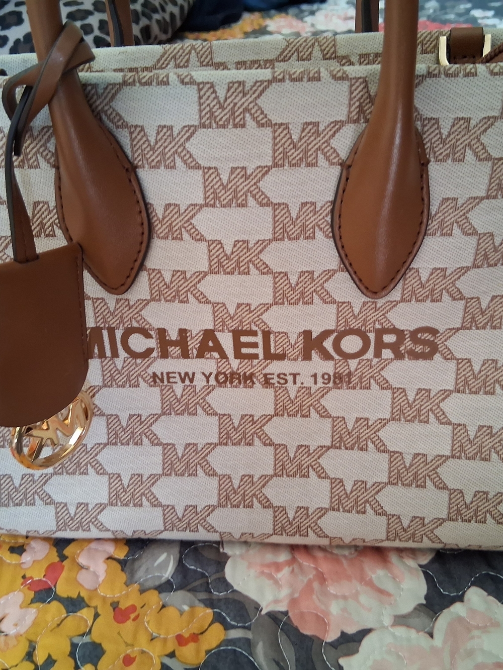 Michael Kors Tan Signature Logo Tote Bag